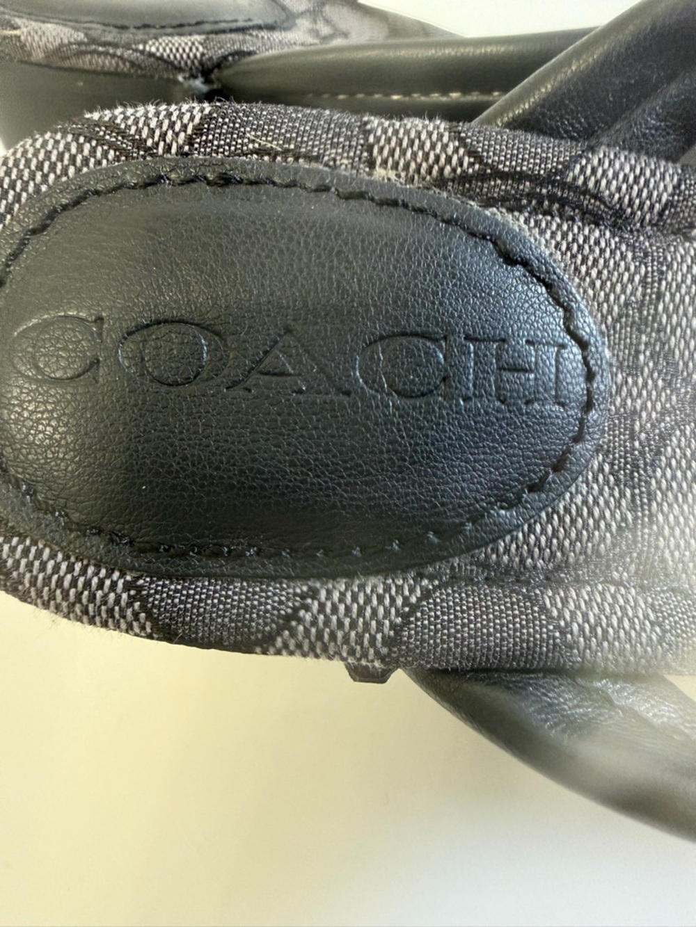 Coach Charcoal and Black Platform Wedge Thong Sandals Size 6 - Picture 9 of 11
